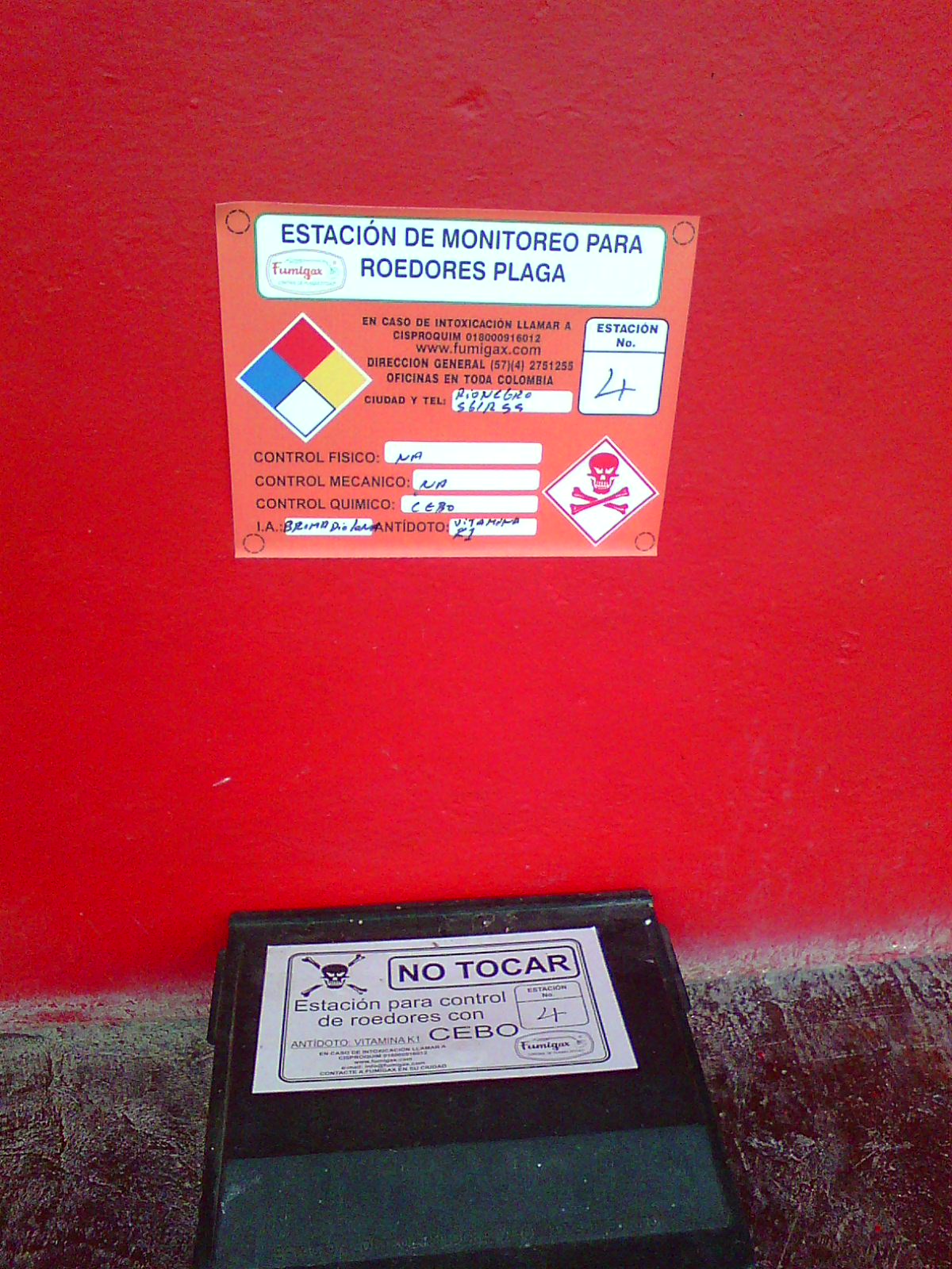 Estación de monitoreo para roedores plaga