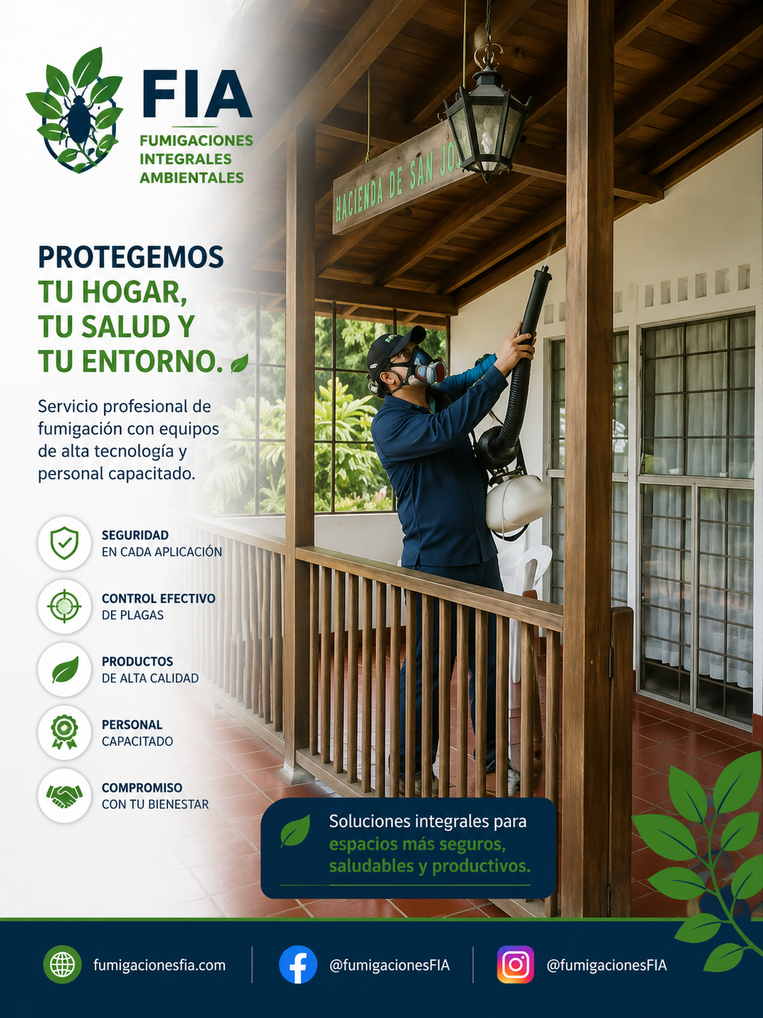 Fumigación profesional en vivienda residencial